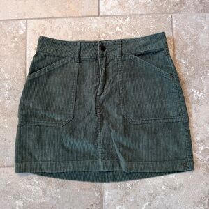 Roxy Olive Green Corduroy Mini Skirt